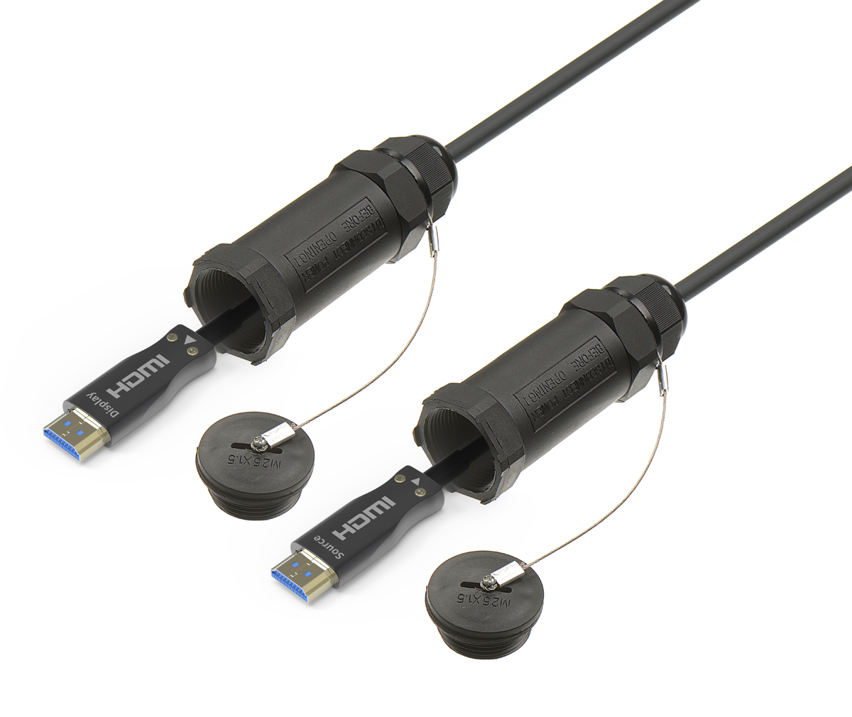 HDMI 鎧裝光纖線，帶保護套